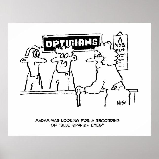Poster Optician é chamado para "Olhos Espanhóis" (Frente)