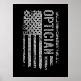 Poster Óptico Bandeira dos EUA design desgastado