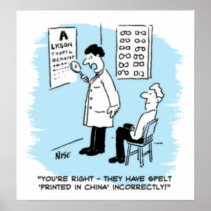 Poster Óptico fazendo um teste ocular