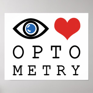 Poster Optometria do coração do amor do olho - carta de