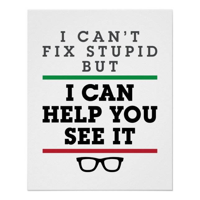 Pôster Optometria Oftalmologia Optometria Ver Estúpidos (Frente)