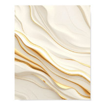 "Opulent Gold and Cream Marble Swirls"