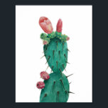 Pôster Opuntia nas aquarelas<br><div class="desc">Opuntia com flores e botões pintados com aquarelas</div>