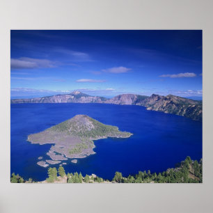 Pôster OR, Crater Lake NP, Wizard Island and Crater