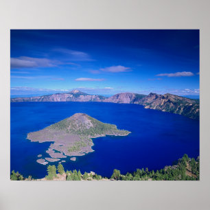 Pôster OR, Crater Lake NP, Wizard Island e Crater