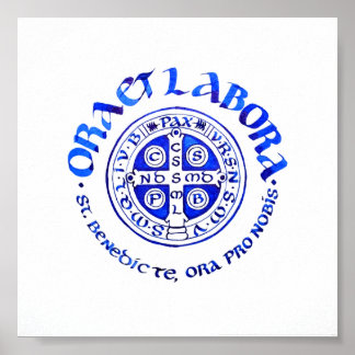 Poster Ora e Labora - Azul