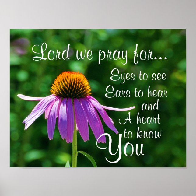 Poster Oração a Deus para que os olhos vejam e ouçam (Frente)