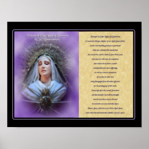 Poster Oração a nossa senhora dos Sorrows.