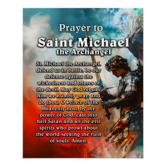 Pôster Oração ao Santo Michael o Arcanjo