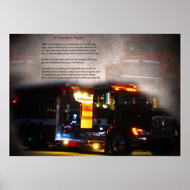 Pôster Oração de bombeiro (Frente)