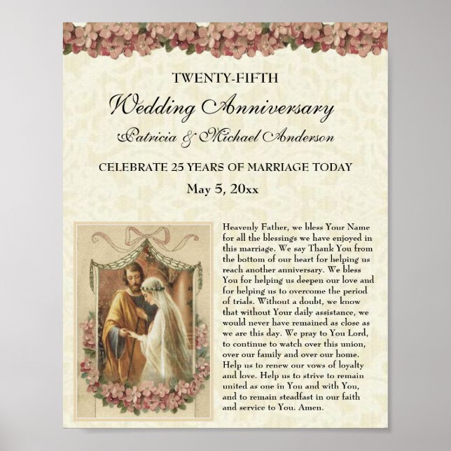 Poster Oração de Celebração do Casamento Católico (Frente)
