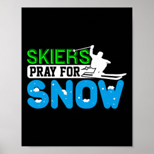 Poster Oração De Esqui E Snowboard Para O Presente De Esq