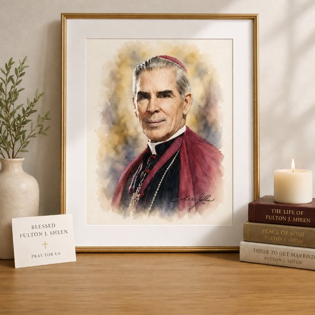 Poster Oração de Intercessão do Beato Fulton Sheen Santa  (Criador carregado)