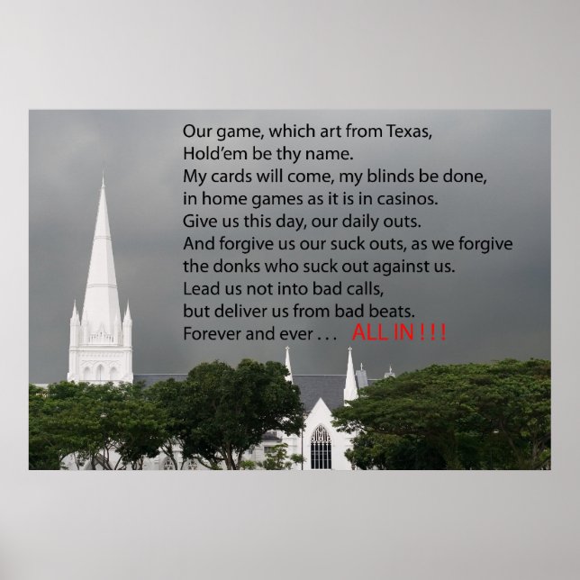 Pôster oração de pôquer (Frente)