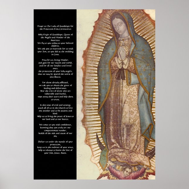 Poster Oração de Proteção de Guadalupe Coronavírus (Frente)