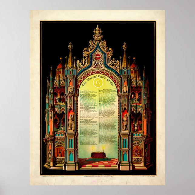 Poster Oração do Senhor dos Maçons (1892) (Frente)