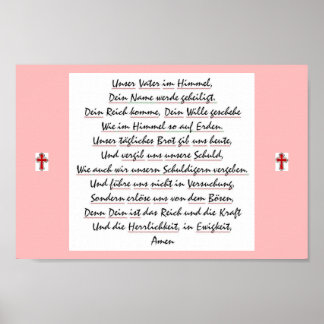 Pôster Oração do Senhor em alemão