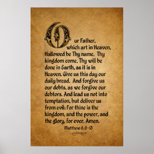 Poster Oração do senhor (escritura: 6:9 de Matthew - 13