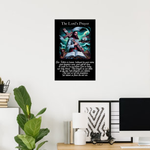 Poster Oração do Senhor Escritura Bíblia Aberta Orla