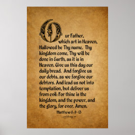 Poster Oração do Senhor (Escritura: Matthew 6:9-13)