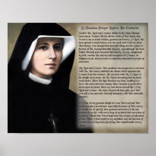 Poster Oração do St. Faustina antes do Eucharist.