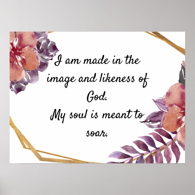 Poster Oração Inspirativa que fortalece a motivação (Frente)