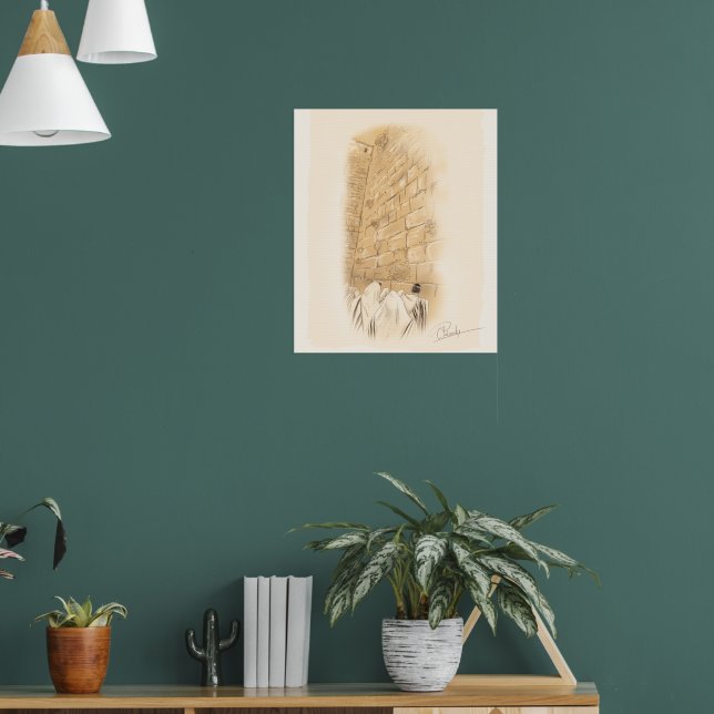 Poster "Oração" Kotel Cidade Velha Jerusalém Pintor de Ar (Sala de Estar 1)