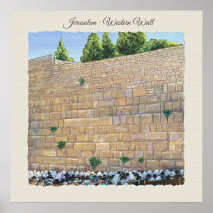 Poster Oração Muro Ocidental Jerusalém Antiga Cidade Isra