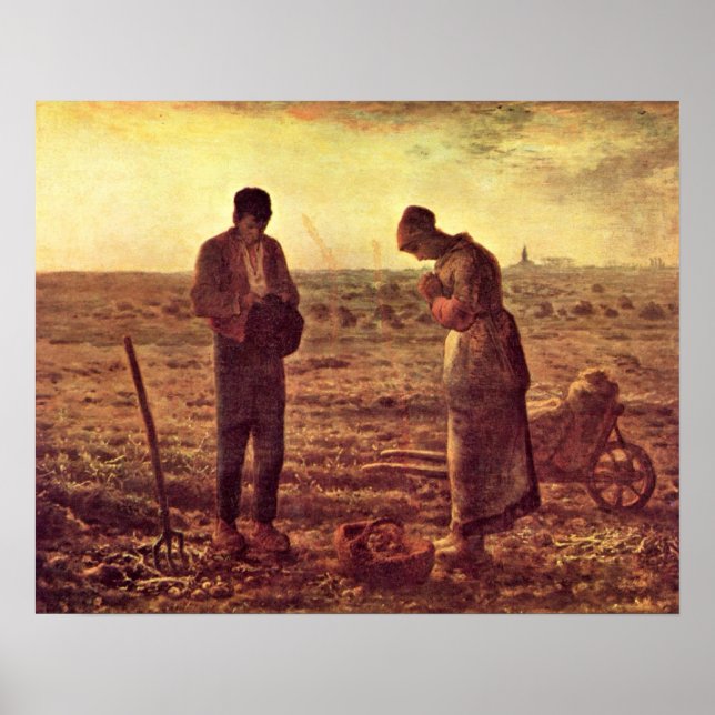 Pôster Oração noturna por Jean-Francois Millet (Frente)