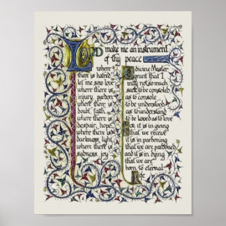 Poster Oração pela paz da Rua. Francisco de Assis