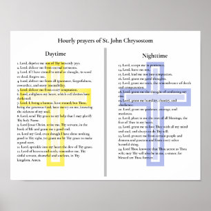 Poster Orações de hora a hora das Ruas.