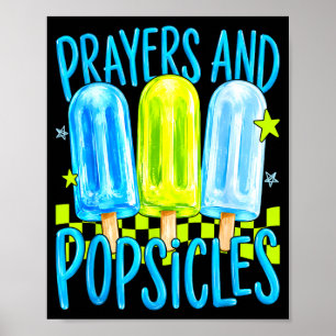 Poster Orações e pirulitos fofos crianças cristãs verão