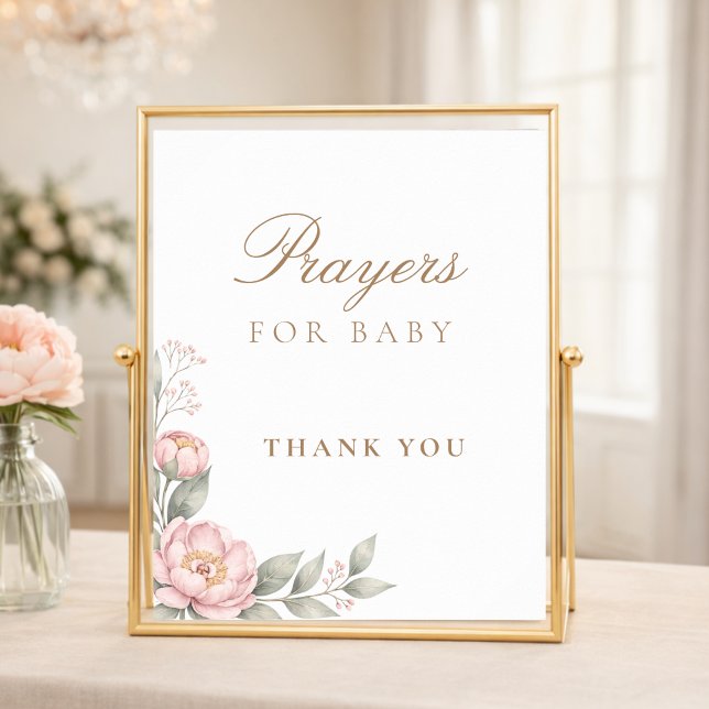 Poster  Orações Elegantes para Bebê no Chá de Bebê em Flo (Criador carregado)