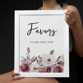 Poster Orações Florais Brancas e Placas para Sinais Bebês