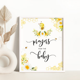 Poster Orações Florais de abelhas para o bebê