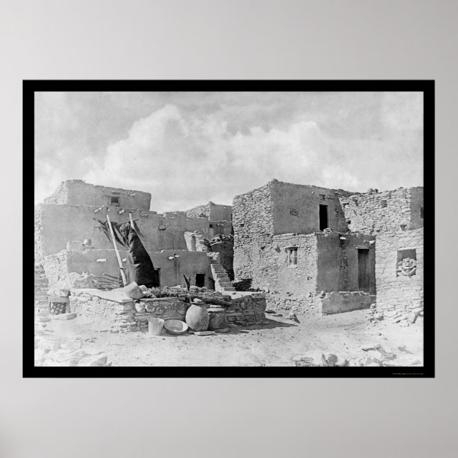 Pôster Oraibi Pueblo Hopi índio 1895 (Frente)