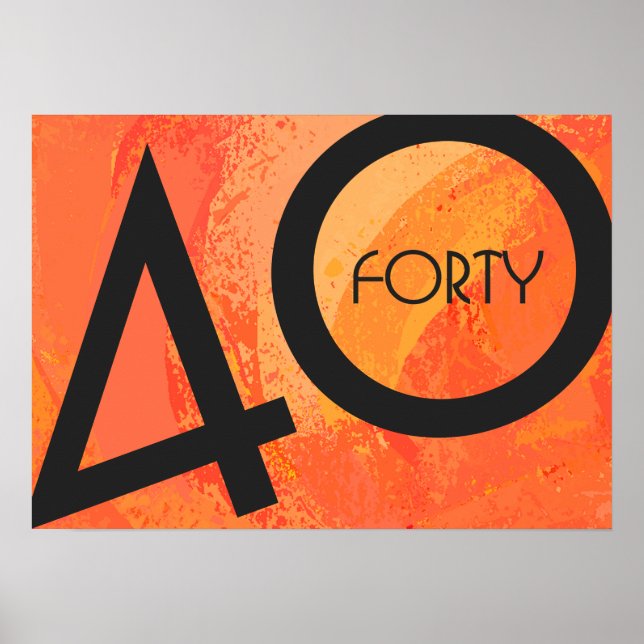 Poster Orange 40 Decade Birthday (Frente)