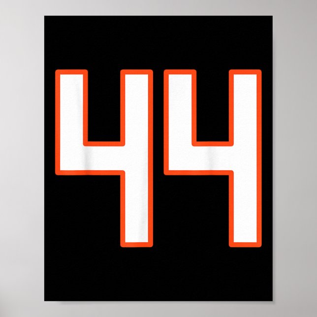 Poster Orange And White Srts Number 44 Jersey Uniform Pla (Frente)