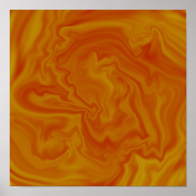 Poster Orange And Yellow Liquid Art Abstract (Frente)