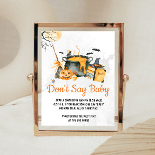 Poster Orange Baby está sendo preparado Sinal de Não Diga