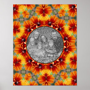 Poster Orange Black Eyed Susan Daisy Adicionar Sua Foto
