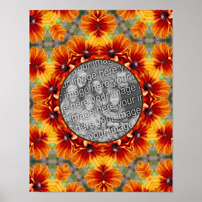 Poster Orange Black Eyed Susan Daisy Adicionar Sua Foto (Frente)