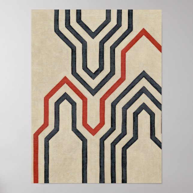 Poster Orange & Blue Graphic Lines (Frente)