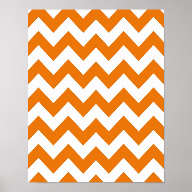 Pôster Orange Bold Chevron (Frente)