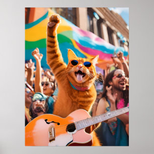 Poster Orange Cat Rocker