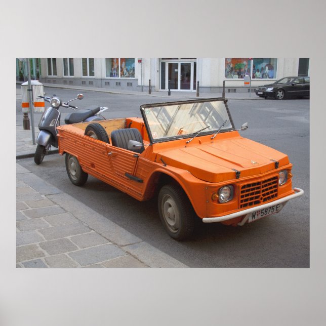 Poster Orange Citroën Mehari (Frente)