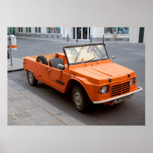 Poster Orange Citroen Mehari