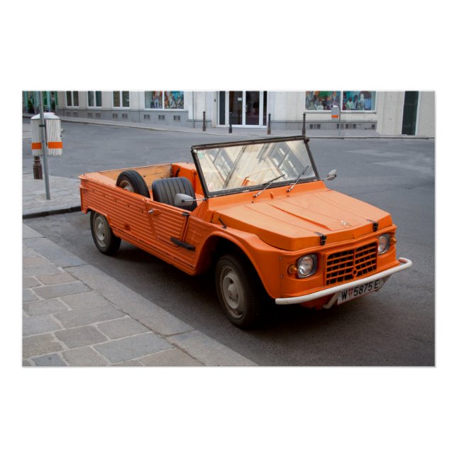 Pôster Orange Citroen Mehari (Frente)