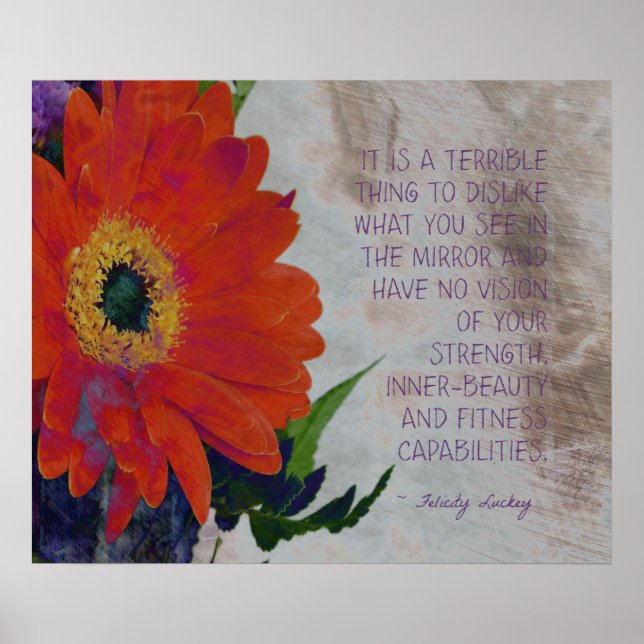 Poster Orange Gerbera Daisy e Inner-Beauty (Frente)