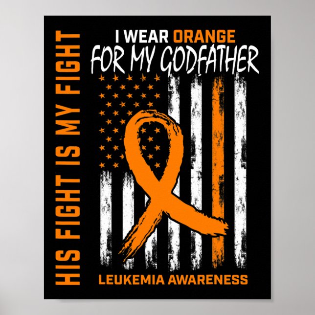 Poster Orange Goddad Leukemia Cancer Sensibilização Améri (Frente)